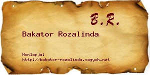 Bakator Rozalinda névjegykártya